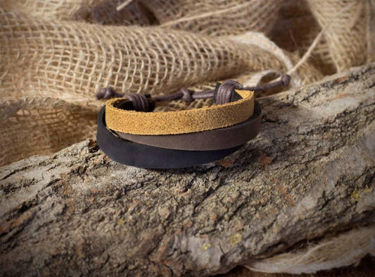 BRACCIALE UOMO CUOIO A TRE FASCE - Record Moda